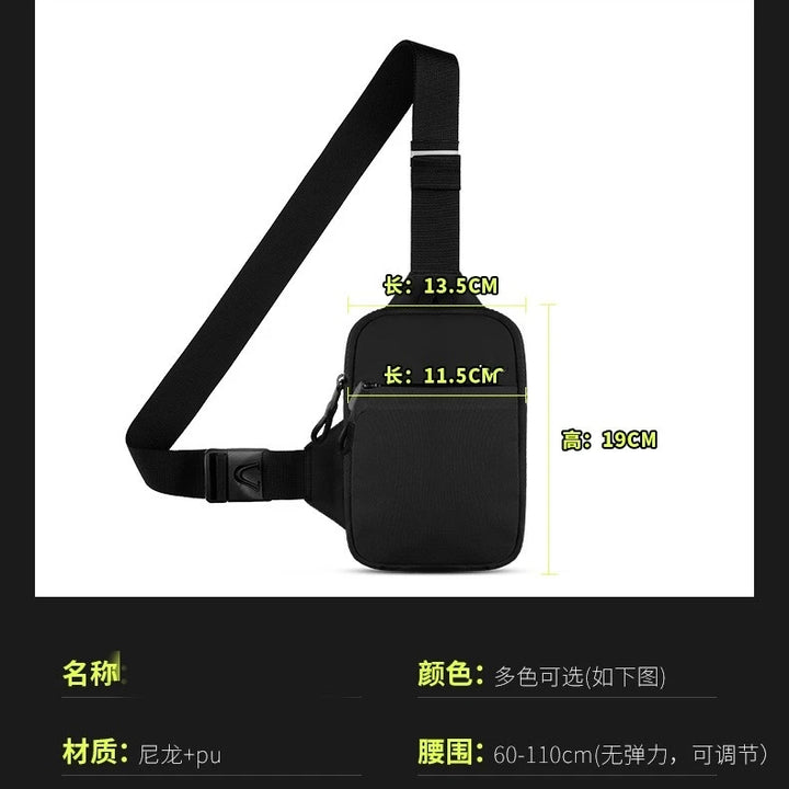New chest bag for men and women's leisure, fitness, sports, crossbody bag, chest bag, casual men's bag, large capacity bag trend