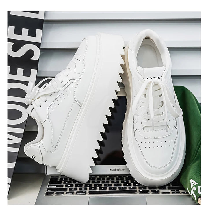 Small White Shoes, Men's New Increase Platform Shoes 2025 Spring Retro Trend Platform Shoes