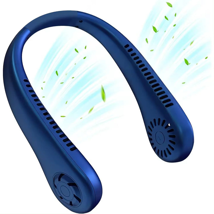 Leafless hanging neck fan, mini portable usb fan, super strong wind, silent natural wind, rechargeable hot sale