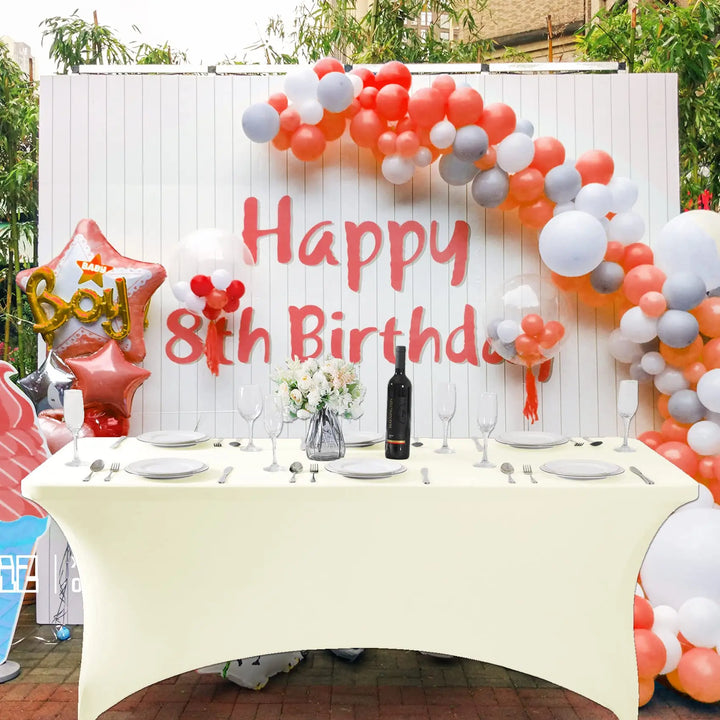 1Pc Spandex Table Cover for 6FT/4FT Table Universal Fitted Stretch Tablecloth for Party, Banquet, Wedding and Events