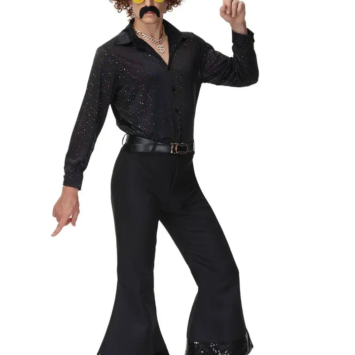 70's Disco Couple Costume Halloween Cosplay Costumes Vintage 80's Hippies Costume Men Women Music Festival Party Outfits