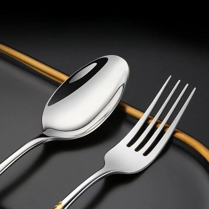 Kitchen Tableware Cutlery Set  Cutlery Set Stainless Steel Luxury Dinnerware Fork Spoon Knife Western Dinner Set Gold