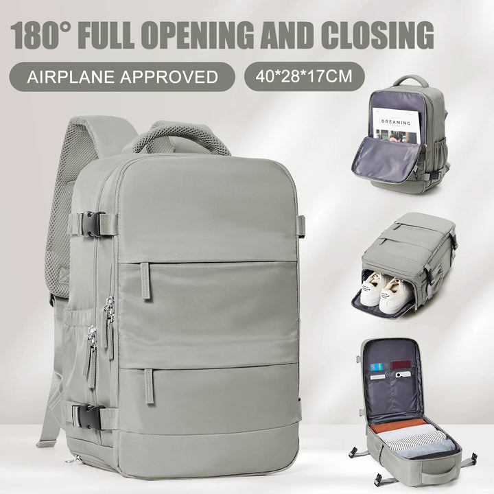 Travel smart – no extra fees!
Ryanair-approved 40x20x25 cabin backpacks. Perfect for business, college, and travel. Waterproof, stylish, and underseat-ready. ✈️🎒