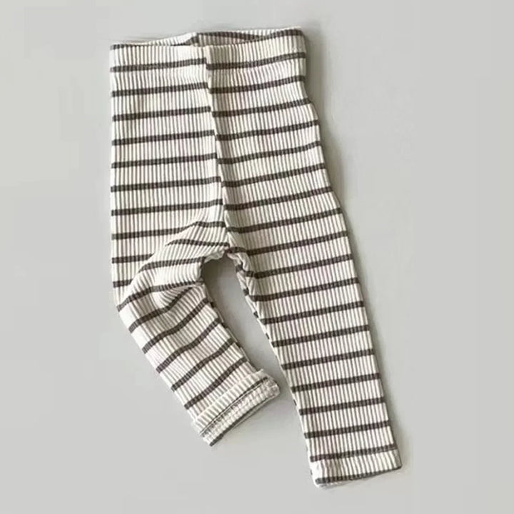 Baby Solid Leggings Girls All-match Striped Skinny Pants Kids Cotton Elasticity Slim Pants Newborn Boy Stretch Trousers