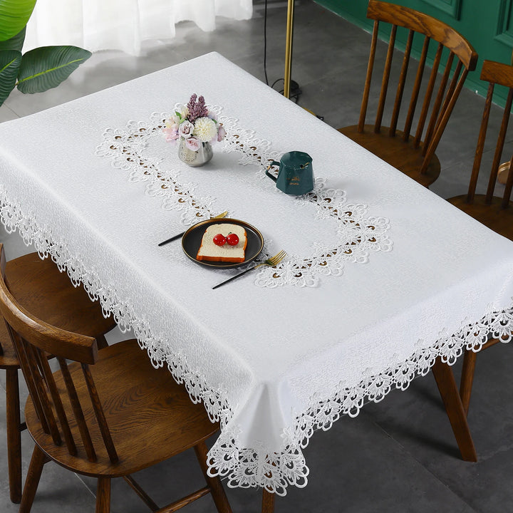 Elegance for Every Occasion
This white floral lace embroidered tablecloth adds a touch of sophistication to any setting. Waterproof, versatile, and perfect for dining tables, weddings, or home décor. ✨🍽️
