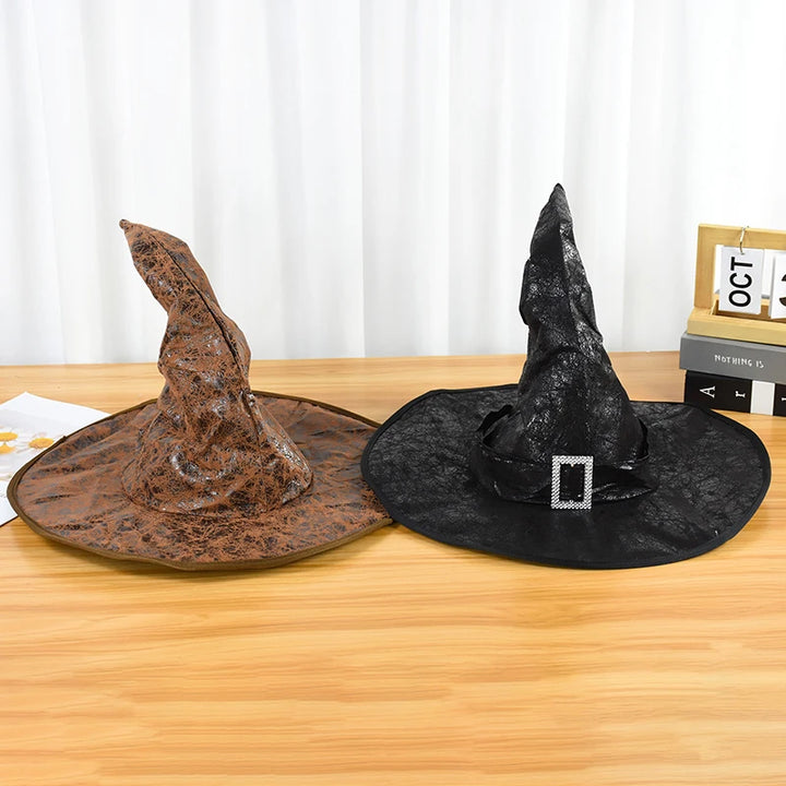 Halloween Witch Wizard Black Hat Party Cosplay Costume Headgear Devil Cap Prop Halloween Party Decoration Supplies For Women Men