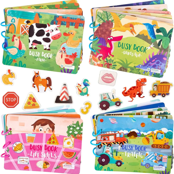 Montessori Busy Book for Kids Sticker Quiet Book Baby Early Educational Toy toddlers Matching Puzzles Game Learning Toys Gifts
