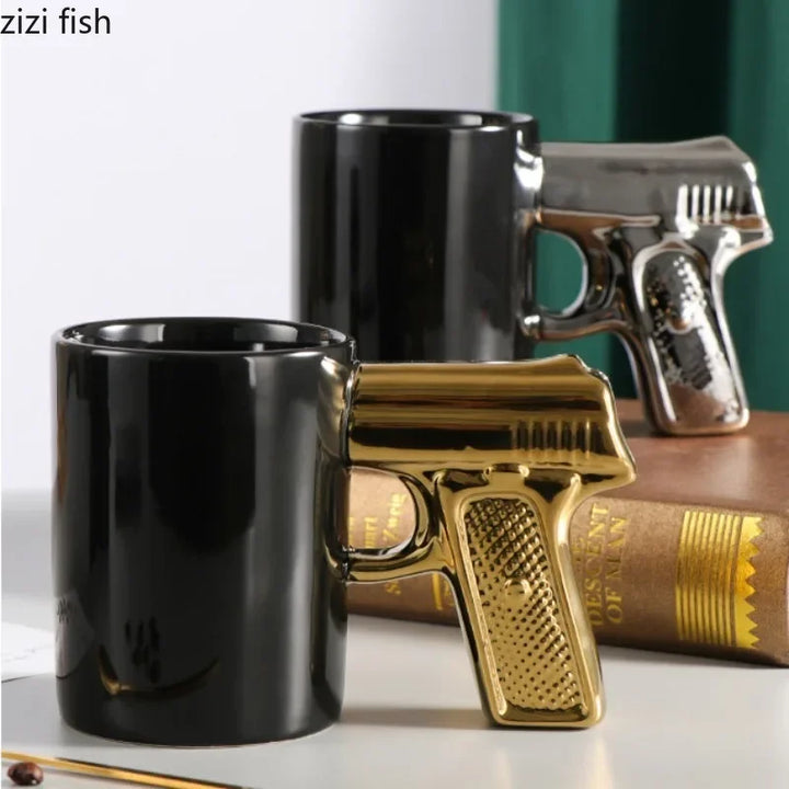 Creative Pistol Ceramic Mug Water Cup Coffee Mugs Milk Tea Cups Afternoon Tea Cup Milk Mugs Couple Breakfast Cups Tea Mugs
