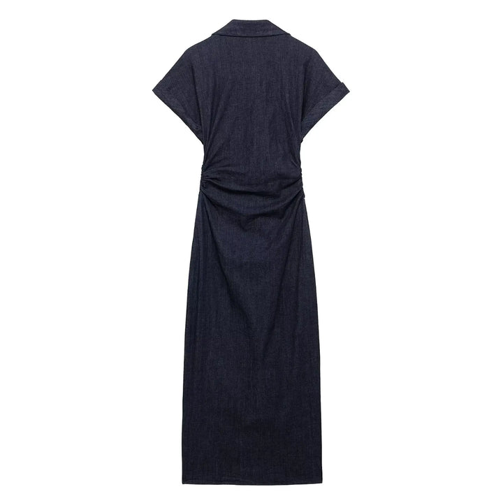 Sleeveless Denim Midi Dress Women Belt Button Long Dress Woman Dresses for Women Streetwear Basic Casual Dress