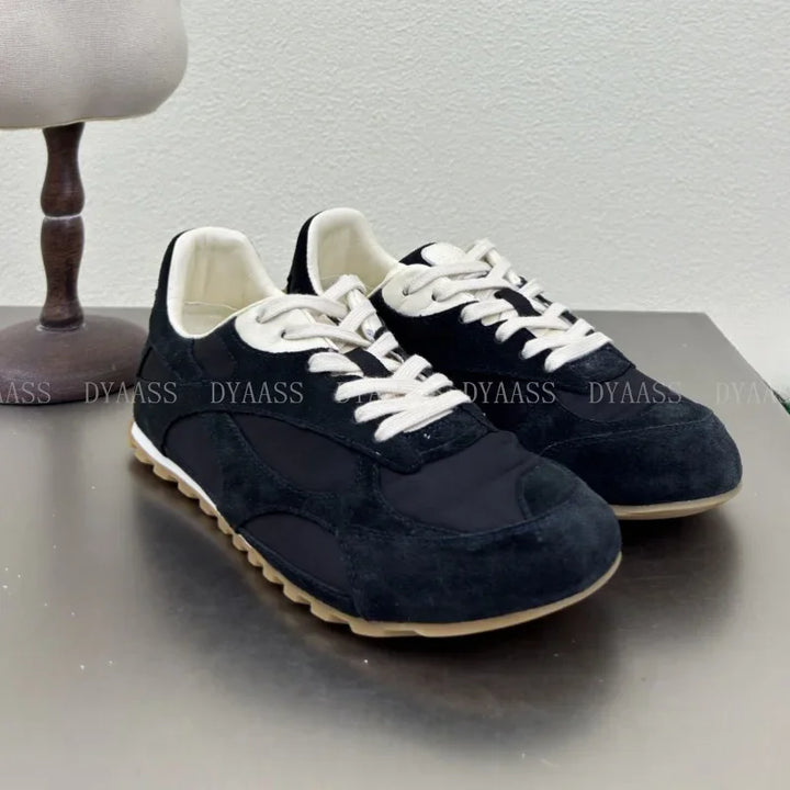 Designer Women Sneakers Casual Shoes Women Men Lace Up Round Toe Flats Non Slip Comfort Concise  Mixed Color Walking Shoes