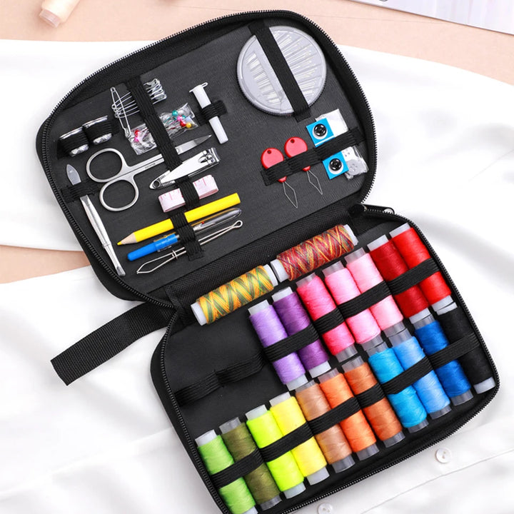 Sewing Kit Complete Set with Threads Needles Scissors Tape Measure Buttons and More for DIY Handcraft Projects Home and Travel