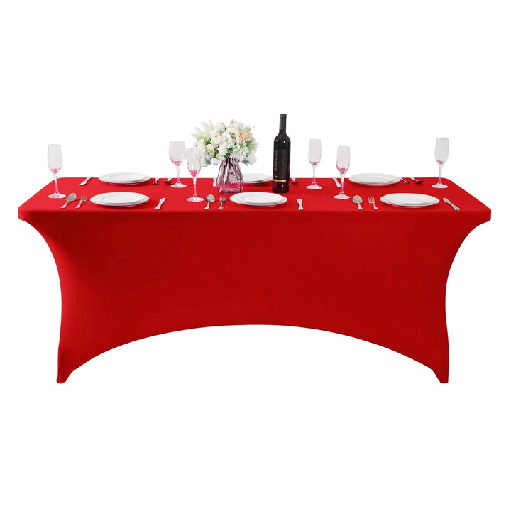 1Pc Spandex Table Cover for 6FT/4FT Table Universal Fitted Stretch Tablecloth for Party, Banquet, Wedding and Events