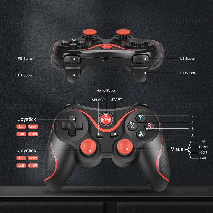 Terios T3 Support Bluetooth Controller Gamepad For Android Phone PC Joystick Controle Wireless Joypad For Switch/PS3 Accessorie
