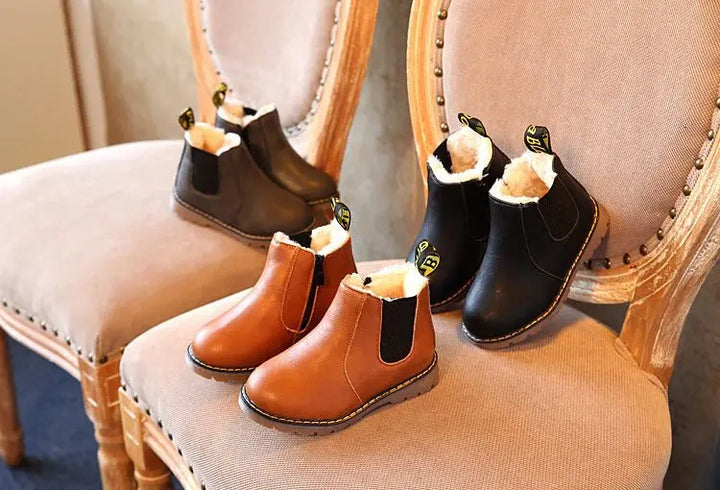 Kids Casual Boots Non-slip Wear-resistant Children Shoes Handsome Fashion Babies Warmly Shoes Girls Boys Soft Bottom Footwear
