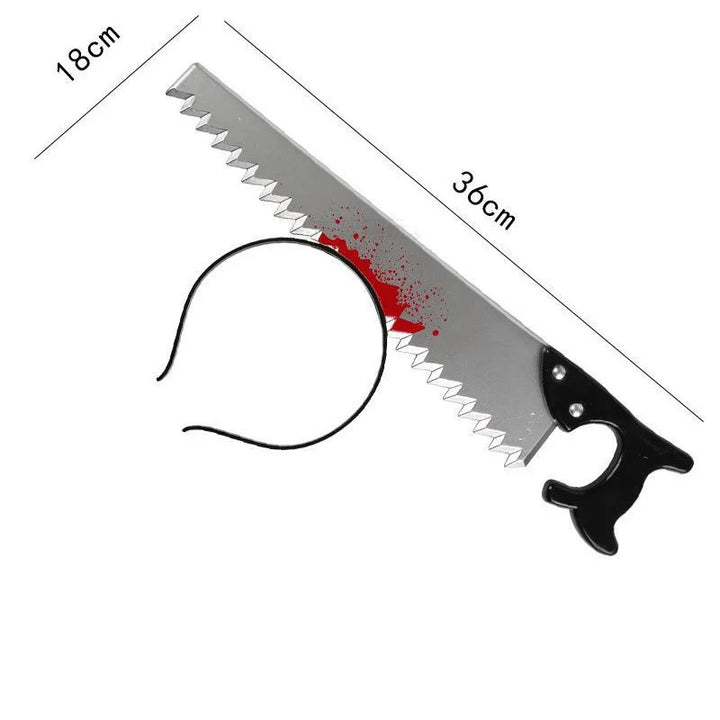 Halloween Hair Hoop Horror Blood Fake Ax Saws Knife Gothic Headband Halloween Party Masquerade Cosplay Prop Decor Accessories