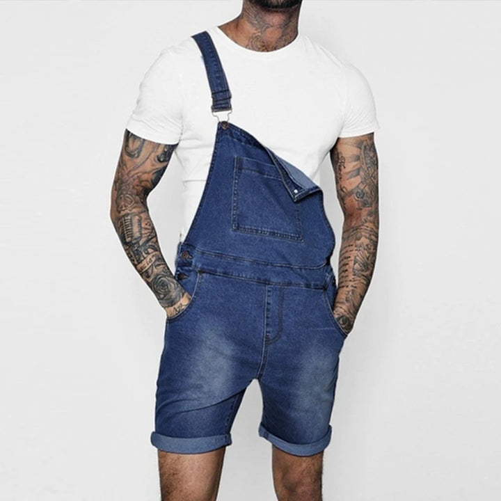 Fashion Streetwear Mens Suspenders Denim Jumpsuits Cargo Pants Men Shorts Masculino Jeans Pink Overalls