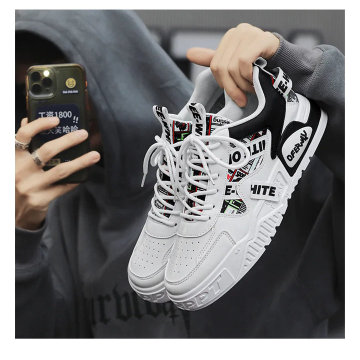 2025 new men's shoes for spring, breathable, niche, trendy, versatile, casual board shoes, height increasing sports shoes