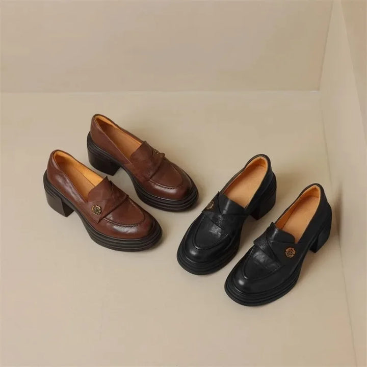 Women's Dress Shoes Fashion Retro Spring Autumn Women Mary Jane Shoes Causal Versatile Lolita Ladies High Heels Leather Shoes