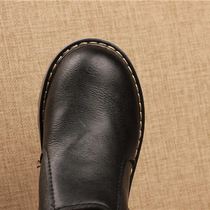 Retro Style Children Boots 2023 Autumn Winter Fashion Kids Solid Casual Cotton Shoes for Toddler Boys Girls Leather Boots