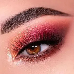 UCANBE Red Eyeshadow Makeup Palette, 15 Colors Burgunry Gray Silver Shimmer Matte Glitter for Halloween Christmas Vampire Clown