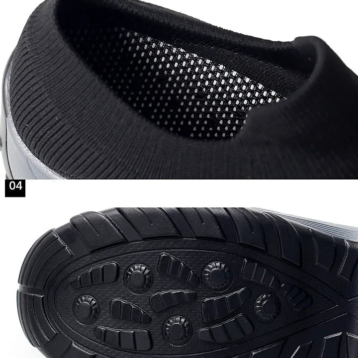 Women's Walking Shoes Fashion Air Cushion Thick Bottom Sneakers Slip-on Lightweight Breathable Casual Shoes