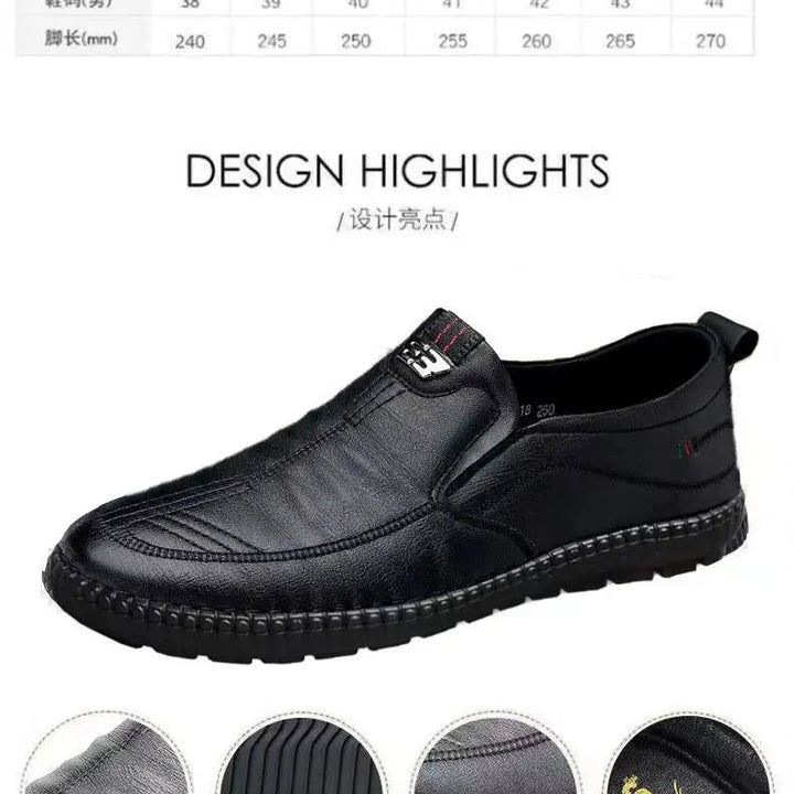 Mens PU Leather Loafers Non Slip Walking Flats Breathable Outdoor Slip on Casual Shoes for Male Work Office Driving Sneakers2