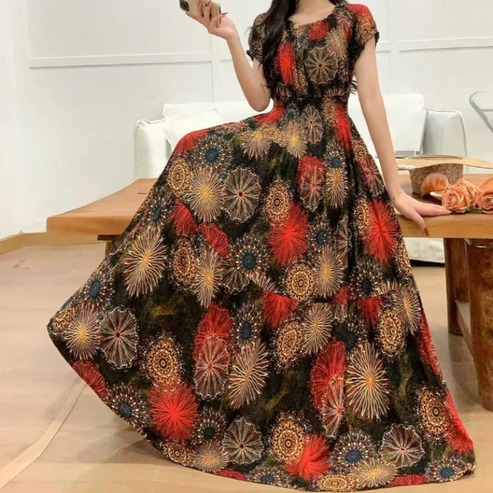 Vestidos Para Mujer Maxi Long Dress native stamps Bohemian Boho Cotton Floral Vintage casual.