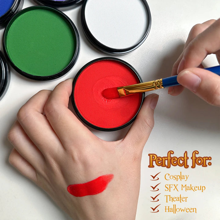 30g Monochrome Water Soluble Face Body Paint Vibrant DIY Makeup for Christmas Parties Long-Lasting Professional Quality Cosmetic