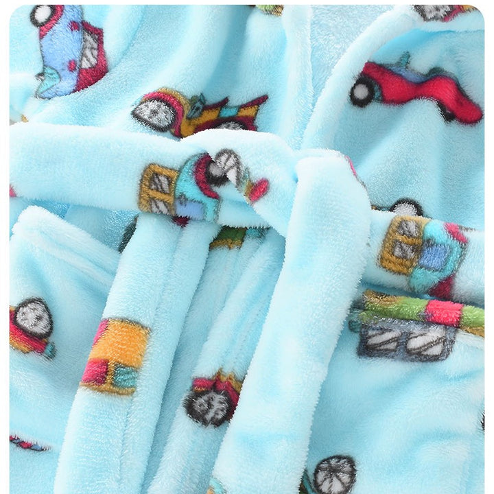 Autumn and Winter Thick Warm Anti-Kicking Blanket Hooded Home Pajamas