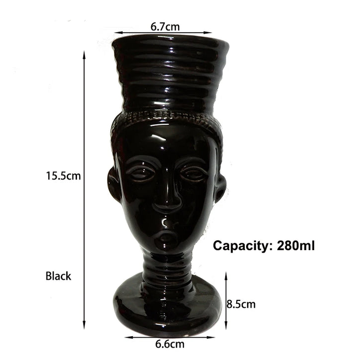Tiki Mugs Ceramic Hawaiian Luau Party Mugs Drinkware, Cute Exotic Cocktail Glasses, Tiki Bar