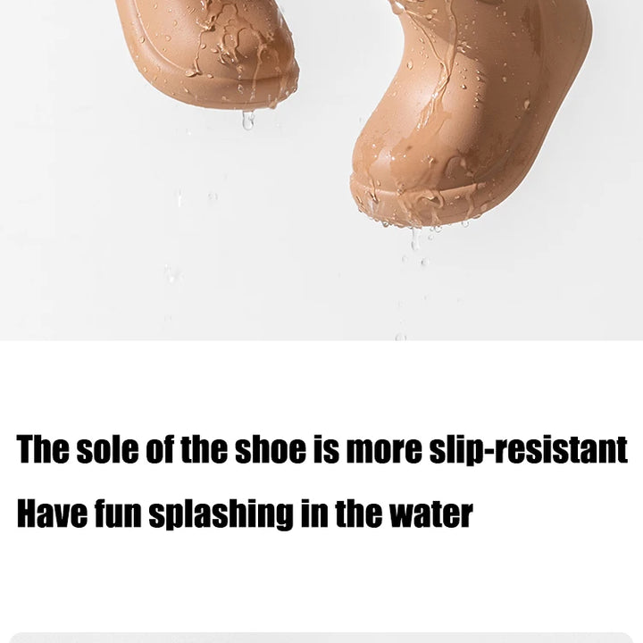 Korean INS Children's Rain Boots Bear Baby Anti-slip Waterproof Light Weight Unisex Kids Shoes Soft Sole Easy to Wear And off