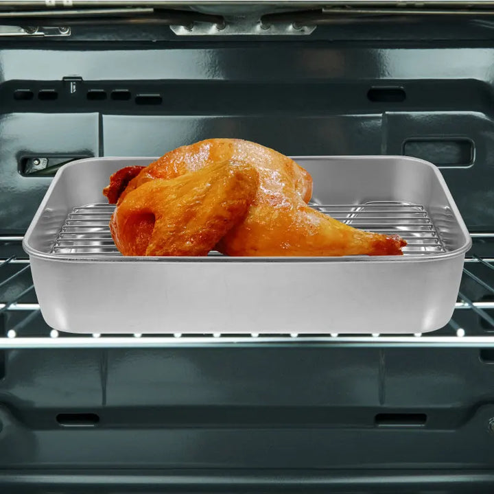 Stainless Steel Baking Tray Oven Pan Rack Cooling Mesh Cookie Plate Baking Dishes Roasting Pan Food Grade Wear Resistant