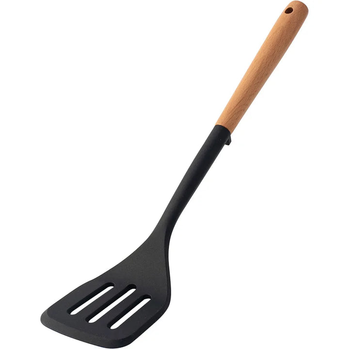 Black Silicone Wooden Handle Cooking Tool Non-stick Kitchen Utensils Silicone Spatula Baking Kitchen Utensils Tool