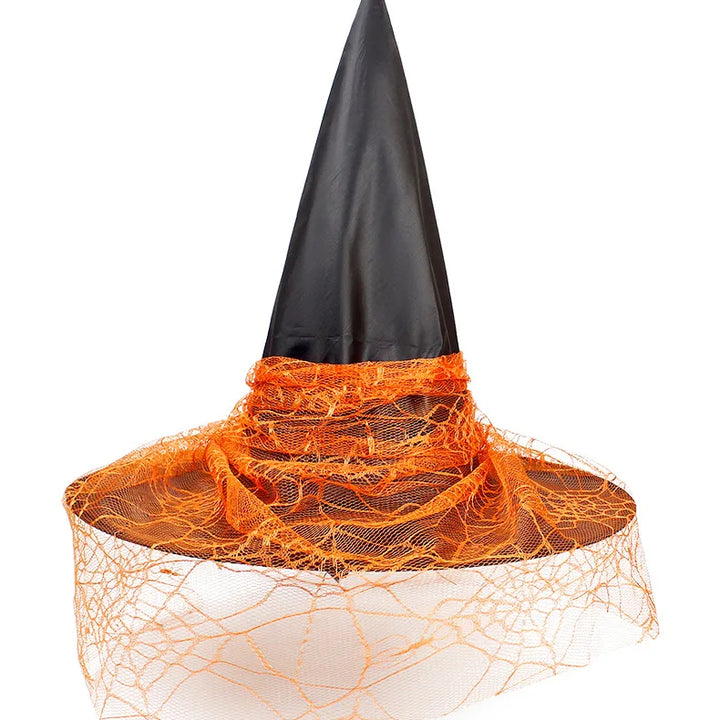 Halloween Hat Witch Decoration Props Adult and Children Cosplay Mesh Headwear