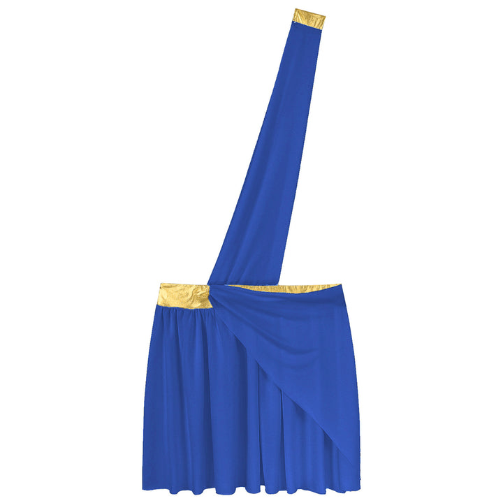 Halloween Ancient Greek Warrior Cosplay Costume Mens One Shoulder Strap Contrast Color Ruffle Skirt Carnival Theme Party Wear