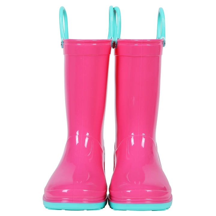 Kidmi Children Rain Boots Girls And Boys Outdoor Non-slip Rubber Rain Shoes Cute Easy Clean Kids Waterproof Boots With Handles