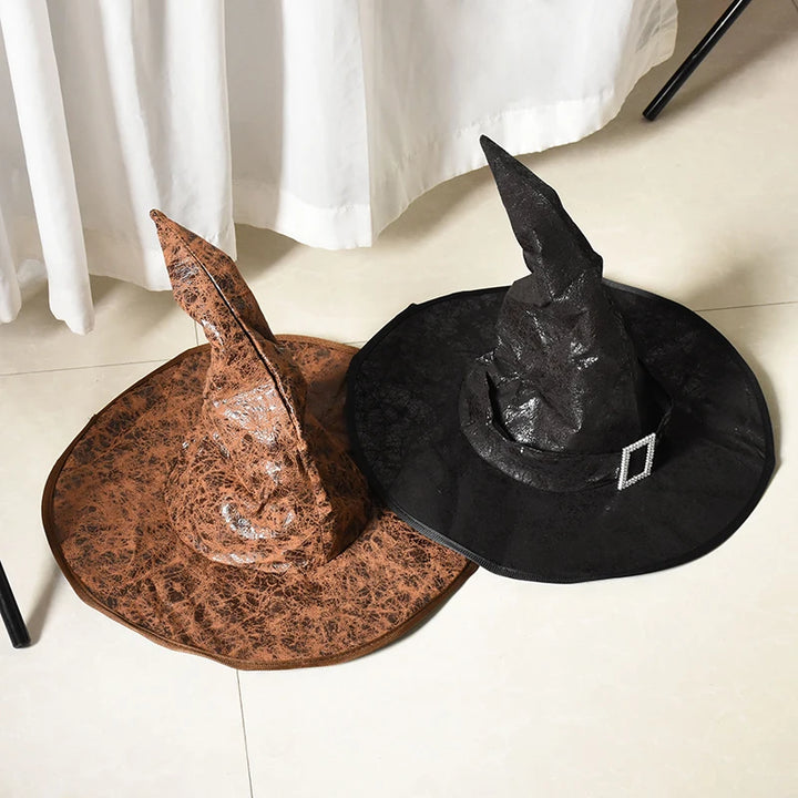 Halloween Witch Wizard Black Hat Party Cosplay Costume Headgear Devil Cap Prop Halloween Party Decoration Supplies For Women Men