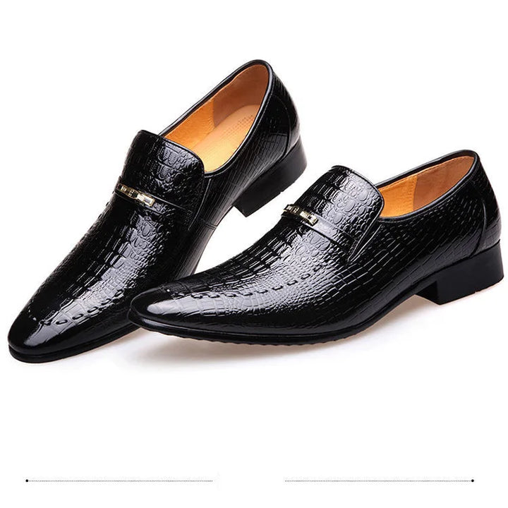Mens PU Luxury Crocodile Pattern Men Business Dress Shoes Leather Casual Social Shoe Male Wedding Footwear Zapatos Hombre
