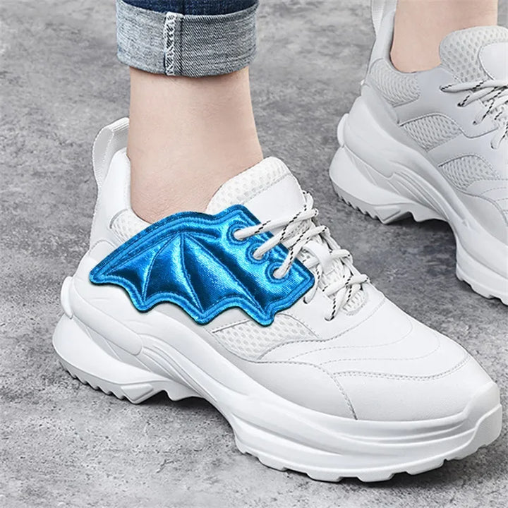 Halloween Party Bats Wings Shoes Charms Accessory Boots Bat Wings Lace Up Sport Shoes Wings DIY Skate Punk Shoe DIY Decorations
