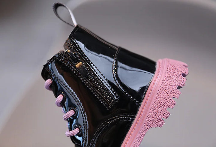 Children Boots Patent leather Casual Sneakers Baby Kids Shoes Waterproof British Ankle Short Boots Boys Shoes Toddler Snow Boots