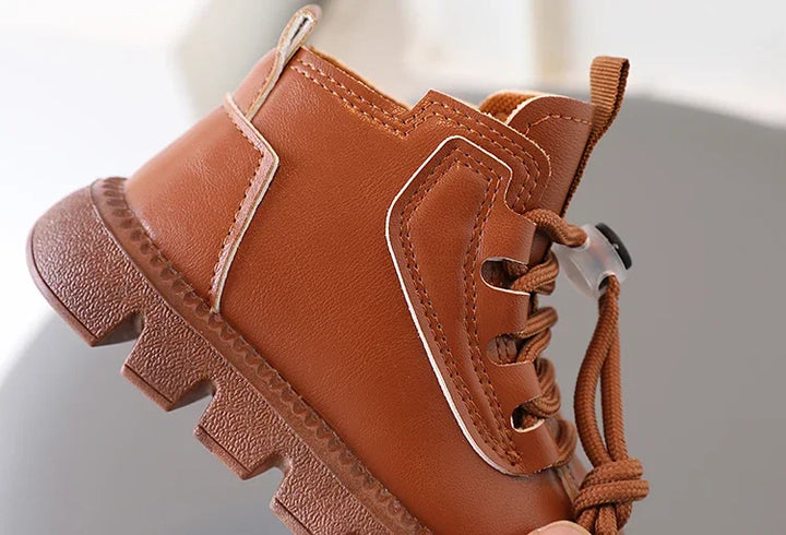 Boys Boots Kids Ankle Boots 2025 Autumn Winter New Toddlers Children Fashion Boots for Little Boy Girl Lace-up Soft Rubber