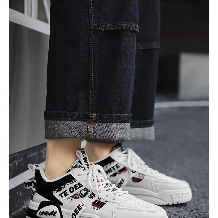 2025 new men's shoes for spring, breathable, niche, trendy, versatile, casual board shoes, height increasing sports shoes