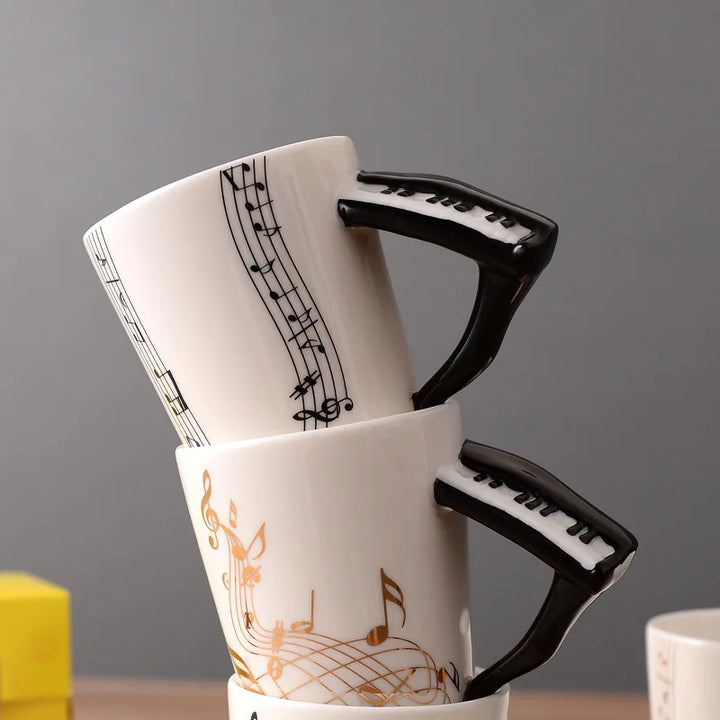 Dropshipping Ceramic Mugs Guitar Mug Musical Instrument Musical Note Shapes Coffee Mugs Milk Tea Cups Drinkwars for Kitchen Tool