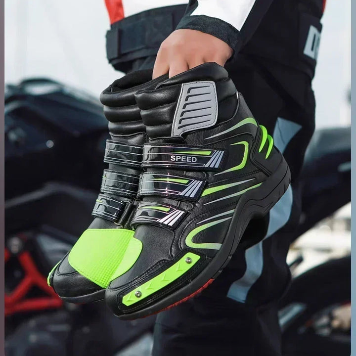 Boots Motorbike Racing Ankle Men Leather Motos Breathable Anti Slip Wear-resistant Riders Length Shoes 2025 New Motorcycle Boots