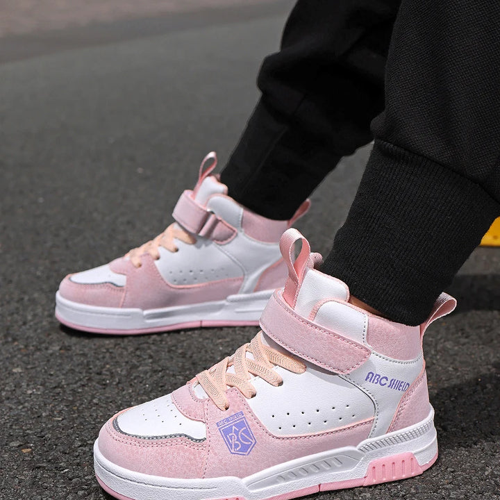 2024 New Fashion Kids Sneakers Boys Girls Casual Board Shoes High Top Running Sports Shoes Children Non-slip Basketball Sneakers
