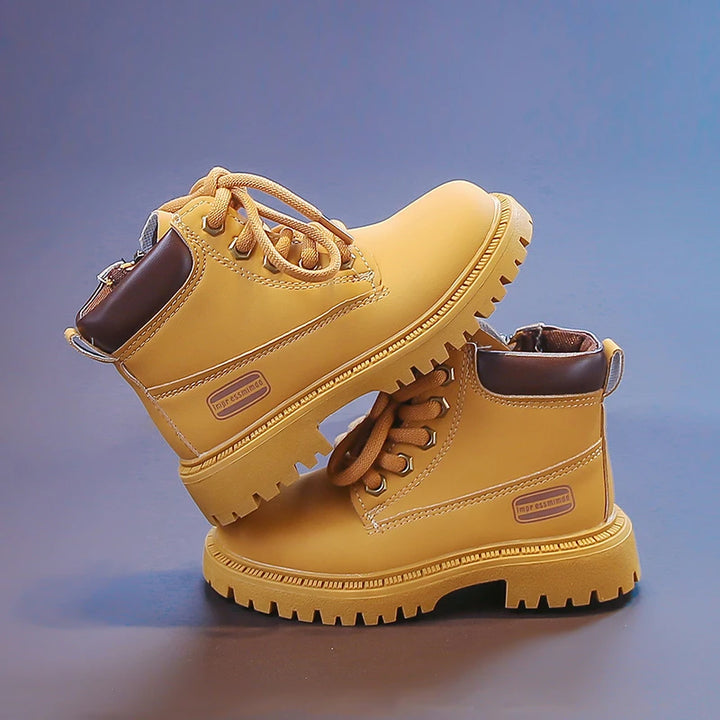 Kids Ankle Boots for Boys Girls 2025 New Autumn Toddler Hiking Boots Breathable Non-slip Korean School Shoes for Rainy Season