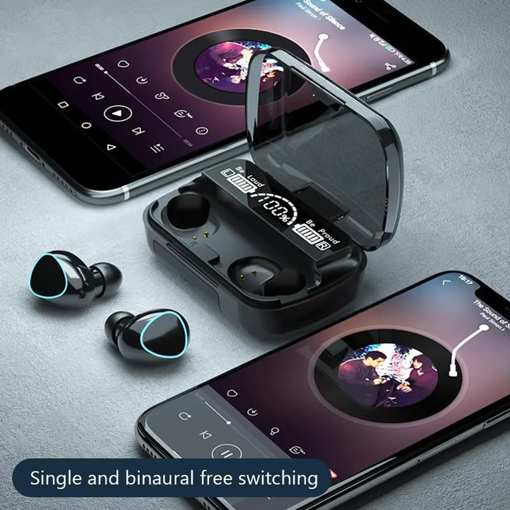 Original M10 Wireless Bluetooth Headset  Earphones Bluetooth Headphones with Mic Earbuds  Charger Box LED Display Fone