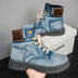 Retro Men's Platform Denim Boots High Quality Men Tooling Boots Fashion Trend Denim Versatile Casual Shoes High Top Working Shoe