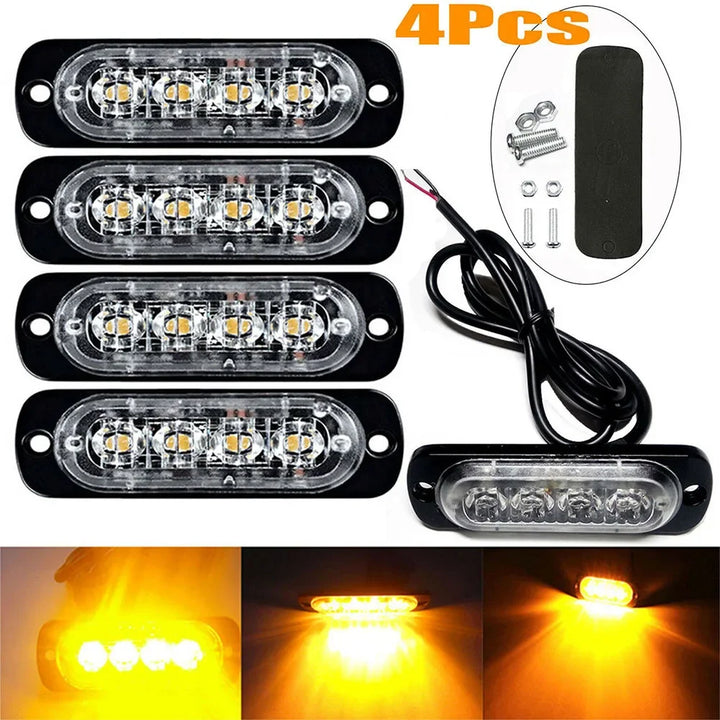 Stay Safe. Be Seen.
🚨 4x LED Amber Warning Lights – Ideal for cars, trucks, trailers & more.
💡 Super-bright 4LED design for max visibility.
🔧 Easy install | 12V–24V | Weatherproof & durable.
Perfect for roadside emergencies or professional use.