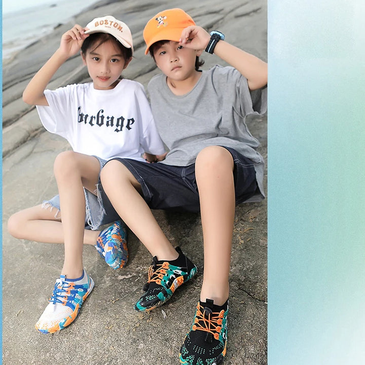 Kids Quick-Drying Water Shoes Anti Slip Wear-Resistant Cushioning Prevention Soft Breathable Sneakers Kids Barefoot Shoes ﻿